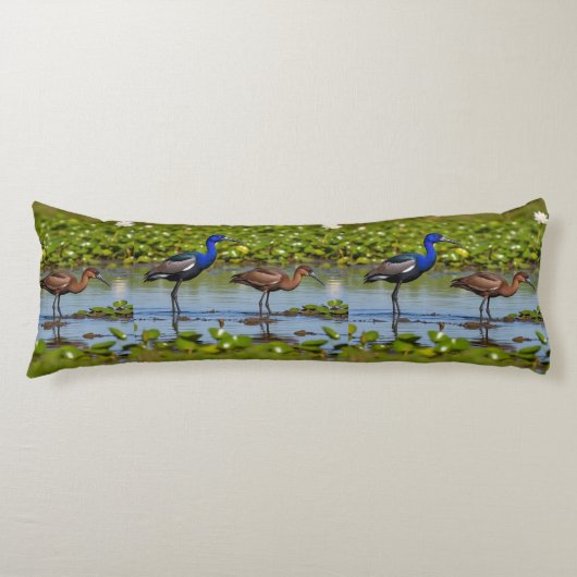 Iridescent Jacana & Rusty Companion – Elegant Body Seitenschläferkissen (Vorderseite)