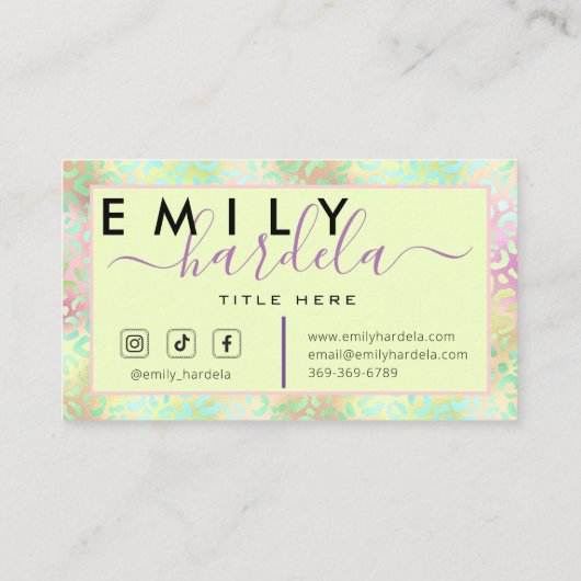 Iridescent Leopard Beruflich Visitenkarte (Rückseite)