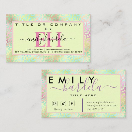 Iridescent Leopard Beruflich Visitenkarte (Vorne/Hinten)