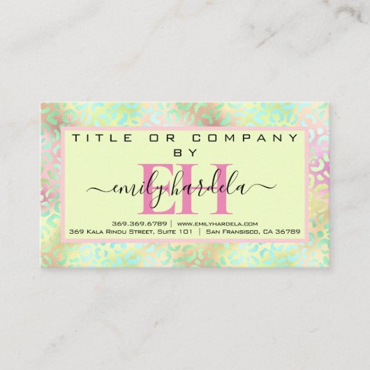 Iridescent Leopard Beruflich Visitenkarte (Vorderseite)