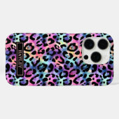 Iridescent Leopard Print Monogrammed Case-Mate iPhone Hülle (Rückseite (Horizontal))