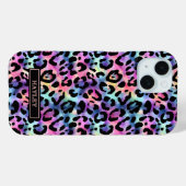 Iridescent Leopard Print Monogrammed Case-Mate iPhone Hülle (Rückseite (Horizontal))