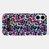 Iridescent Leopard Print Monogrammed Case-Mate iPhone Hülle (Rückseite (Horizontal))