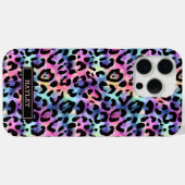 Iridescent Leopard Print Monogrammed Case-Mate iPhone Hülle (Rückseite (Horizontal))