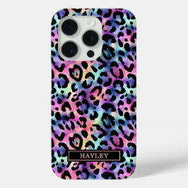 Iridescent Leopard Print Monogrammed Case-Mate iPhone Hülle