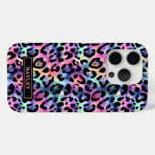 Iridescent Leopard Print Monogrammed Case-Mate iPhone Hülle (Rückseite (Horizontal))
