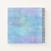 Iridescent Lila Blue Glitzer Name Sketchbook Notizblock (Rückseite)