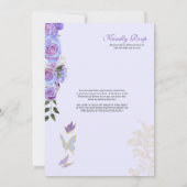 Iridescent Lila Butterfly Mariposa Quinceanera Einladung (Rückseite)