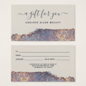 Iridescent Lila Gold Glam Glitzer Geschenkkarte (Vorne & Hinten)