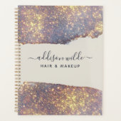 Iridescent Lila Gold Glam Glitzer Planer (Vorderseite)