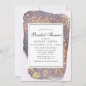 Iridescent Lila Gold Glitzer Brautparty Einladung (Vorderseite)