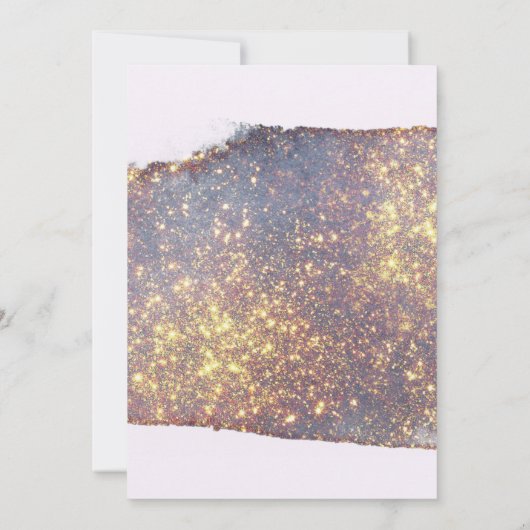 Iridescent Lila Gold Glitzer Brautparty Einladung (Rückseite)