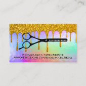 Iridescent Liquid | GLITZER TROPFEN | Schere Visitenkarte (Rückseite)