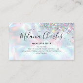 Iridescent Makeup Artist Holographic Glitzer Chic Visitenkarte (Rückseite)