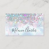 Iridescent Makeup Artist Holographic Glitzer Chic Visitenkarte (Vorderseite)
