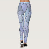 Iridescent Marble Abstrakt Blue Lila Green Gray Leggings (Rückseite)
