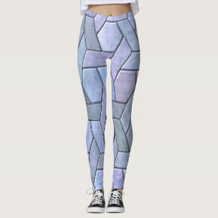 Iridescent Marble Abstrakt Blue Lila Green Gray Leggings