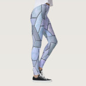 Iridescent Marble Abstrakt Blue Lila Green Gray Leggings (Rechts)