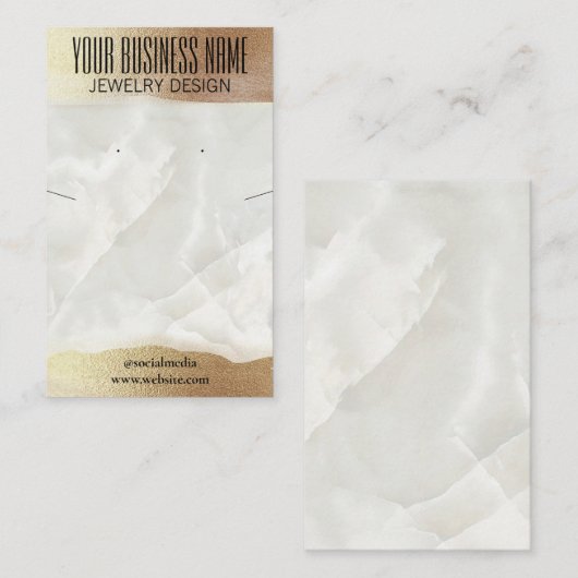 Iridescent Marble DIY Earring Necklace Holder Visitenkarte (Vorne/Hinten)