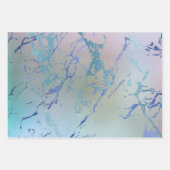 Iridescent Marble | Holographic Dusty Blue Pink Geschenkpapier Set (Vorderseite 2)