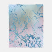 Iridescent Marble | Trendy Imitats Holo Blue Pink Fleecedecke (Vorderseite)