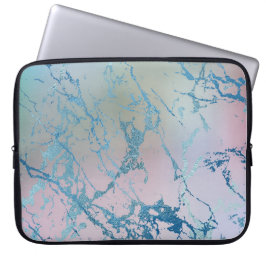 Iridescent Marble | Trendy Imitats Holo Blue Pink Laptopschutzhülle