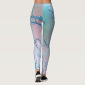 Iridescent Marble | Trendy Imitats Holo Blue Pink Leggings (Rückseite)