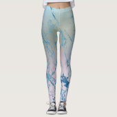 Iridescent Marble | Trendy Imitats Holo Blue Pink Leggings (Vorderseite)