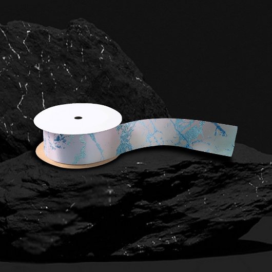 Iridescent Marble | Trendy Imitats Holo Blue Pink Satinband