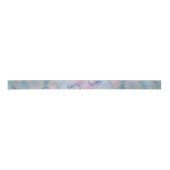 Iridescent Marble | Trendy Imitats Holo Blue Pink Satinband (Vorderseite)