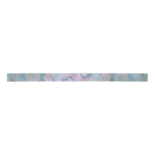 Iridescent Marble | Trendy Imitats Holo Blue Pink Satinband (Vorderseite)