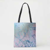Iridescent Marble | Trendy Imitats Holo Blue Pink Tasche (Vorderseite)
