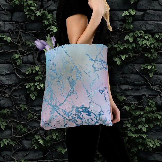 Iridescent Marble | Trendy Imitats Holo Blue Pink Tasche