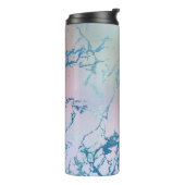 Iridescent Marble | Trendy Imitats Holo Blue Pink Thermosbecher (Nach links gedreht)