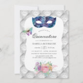 Iridescent Masquerade Quinceañera Einladung (Vorderseite)