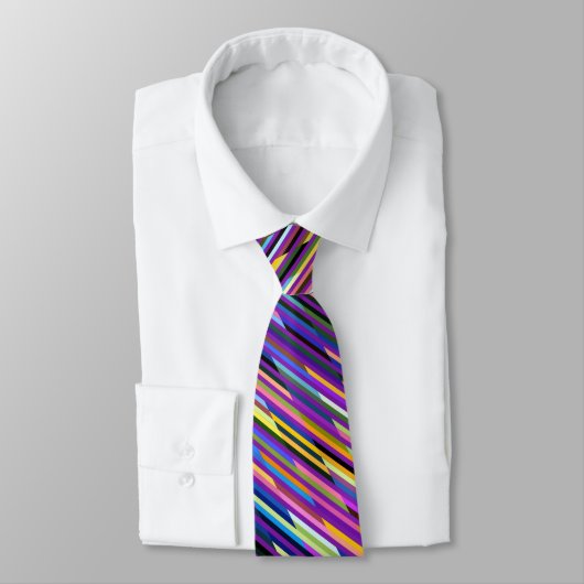 Iridescent mehrfarbige Streifen Neck Tie Krawatte (Gebunden)