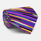 Iridescent mehrfarbige Streifen Neck Tie Krawatte (Gerollt)