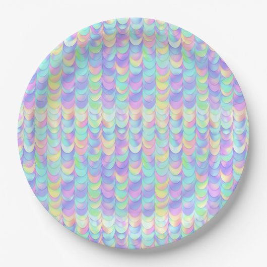 Iridescent Mermaid Scale Pappteller (Vorderseite)