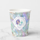 Iridescent Mermaid Scales Clam Muschel V1 ID1144 Pappbecher (Vorderseite)