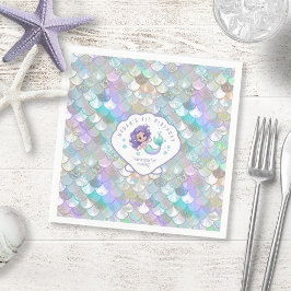 Iridescent Mermaid Scales Clam Muschel V1 ID1144 Serviette