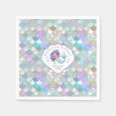 Iridescent Mermaid Scales Clam Muschel V1 ID1144 Serviette (Vorderseite)