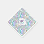 Iridescent Mermaid Scales Clam Muschel V1 ID1144 Serviette (Ecke)