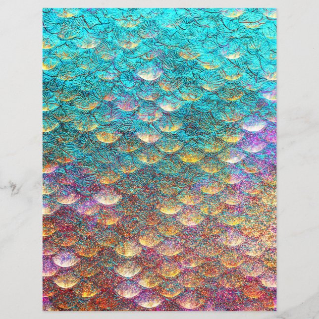 Iridescent Mermaid Scales Scrapbook Paper (Vorderseite)