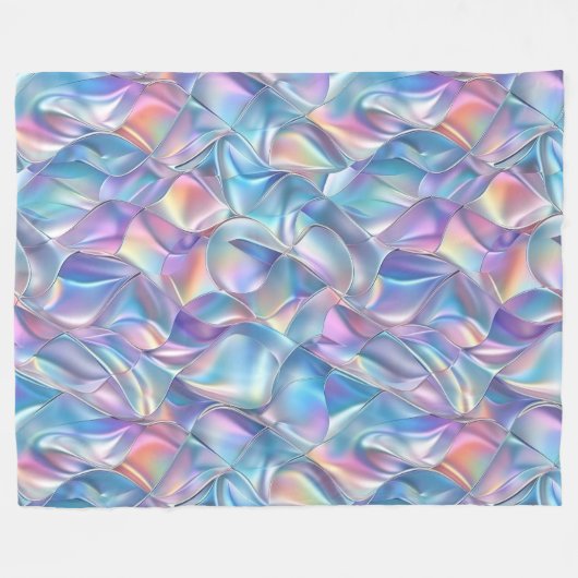 Iridescent Metallic 6 geometrisch Fleecedecke (Vorderseite (Horizontal))