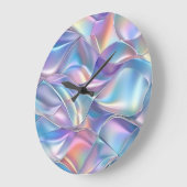 Iridescent Metallic 6 geometrisch Große Wanduhr (Winkel)