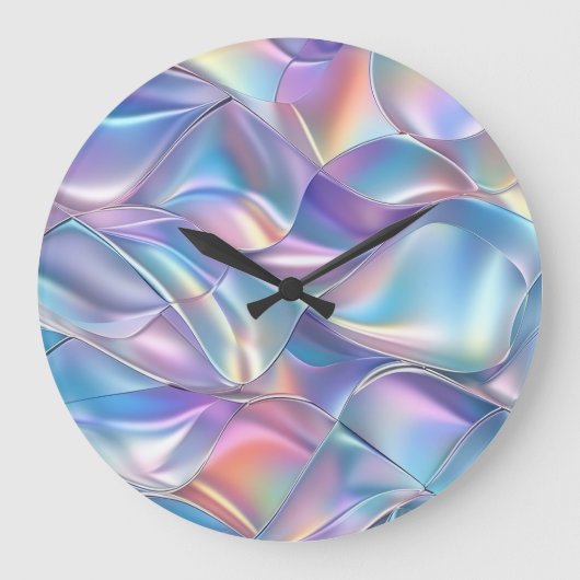 Iridescent Metallic 6 geometrisch Große Wanduhr (Vorderseite)