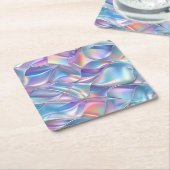 Iridescent Metallic 6 geometrisch Rechteckiger Pappuntersetzer (angewinkelt)