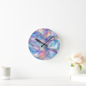 Iridescent Metallic 6 geometrisch Runde Wanduhr (Zuhause)