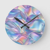Iridescent Metallic 6 geometrisch Runde Wanduhr (Vorderseite)