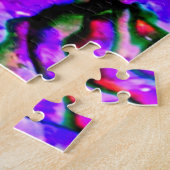 Iridescent Metallic Marmor Blue Green Lila Pink Puzzle (Seite)